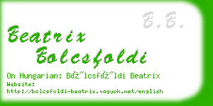 beatrix bolcsfoldi business card